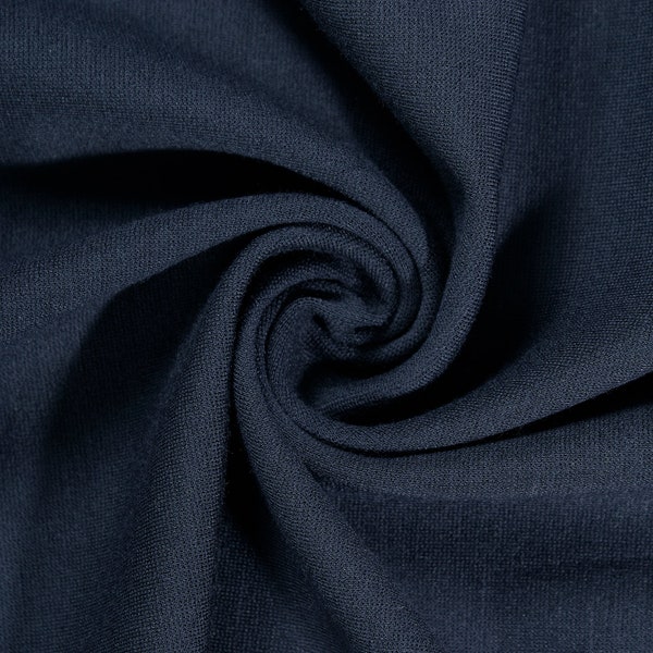 Ponte De Roma Stretch Knit Fabric Rayon Nylon Spandex Navy 60" Super Soft By the Yard