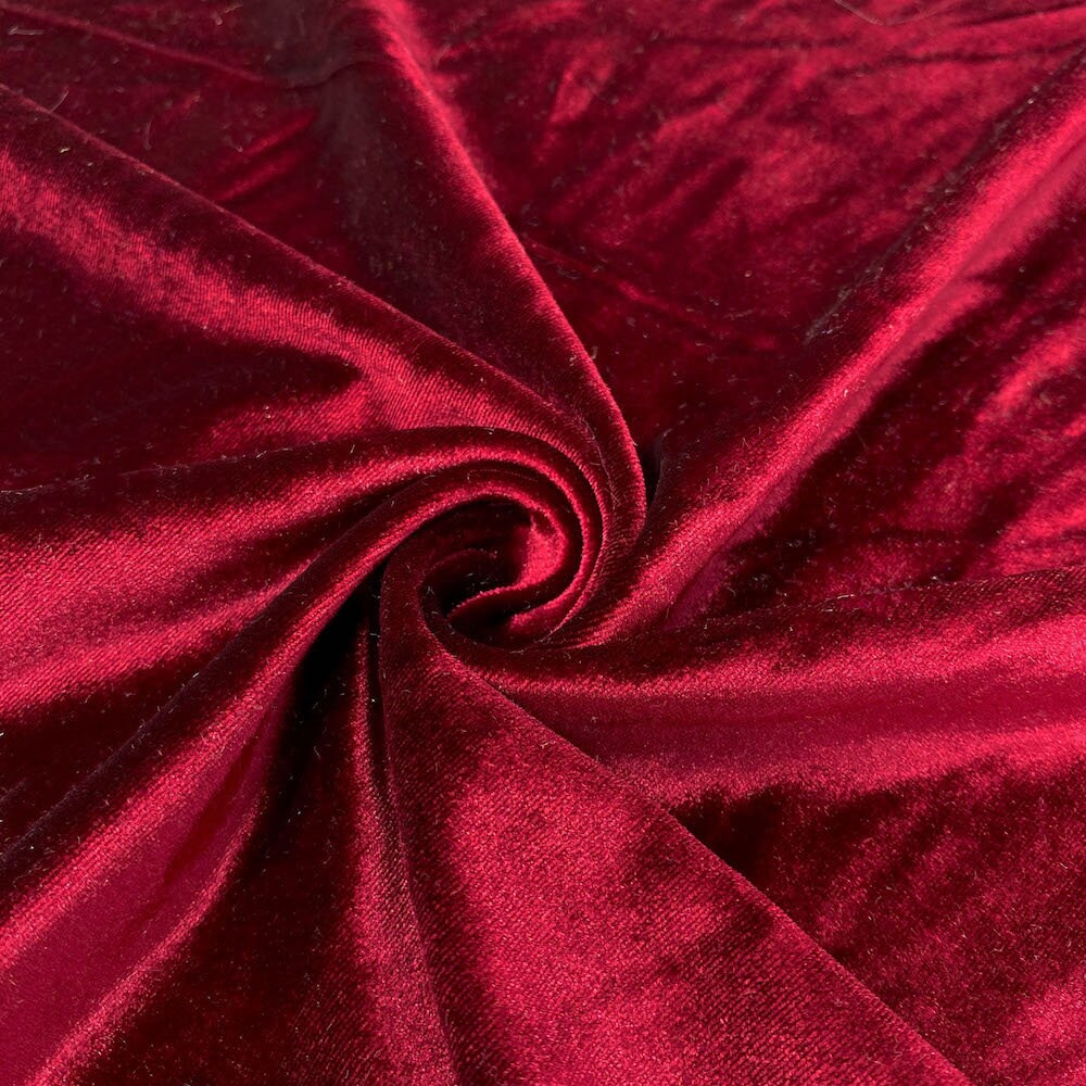 Burgundy Stretch Velvet Fabric 60'' Wide by the Yard Etsy