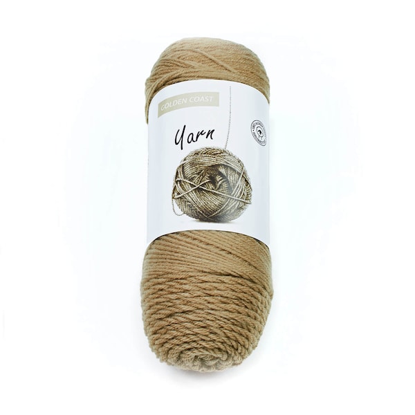 7 oz Medium Acrylic Worsted Medium Weight 12 WPI Yarn 398 Yards - Tan