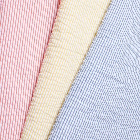 Seersucker Fabric Lightweight Cotton Stripe Yarn Dyed 58" Wide By The Yard & Wholesale