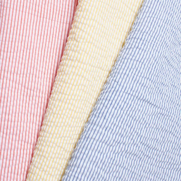 Seersucker Fabric Lightweight Cotton Stripe Yarn Dyed 58" Wide By The Yard & Wholesale