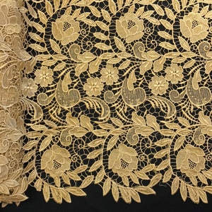 Gold Tulip Guipure French Venice Lace Embroidery 52" inches wide many colors