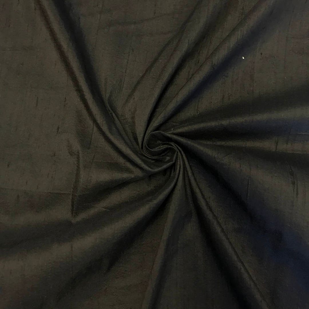 Black 100% Pure Silk Dupioni Fabric 54wide BTY Drape Blouse Dress Craft ...