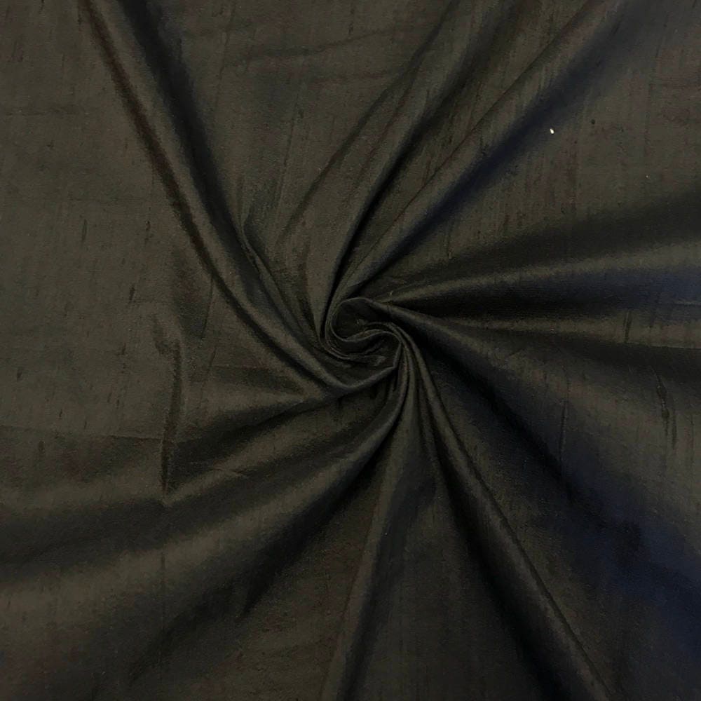 Black 100% Pure Silk Dupioni Fabric 54Wide BTY Drape | Etsy