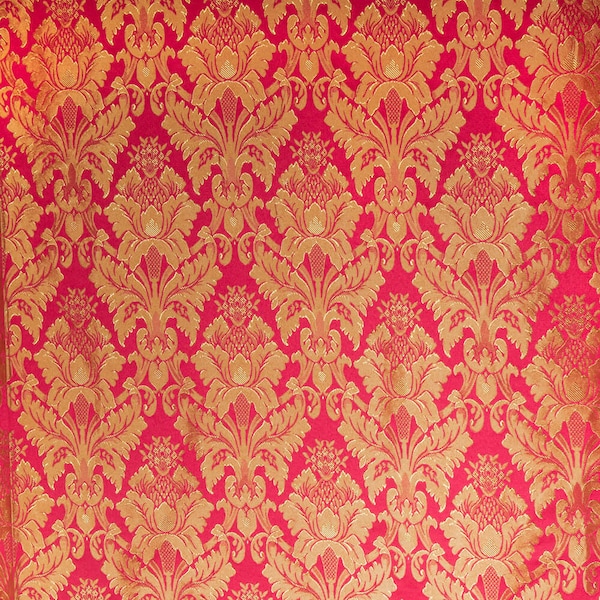 Pink Damask Fabric Etsy