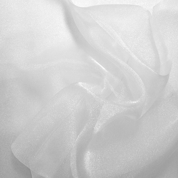 White Crystal Sheer Organza Fabric for Fashion, Crafts, Decorations 5…