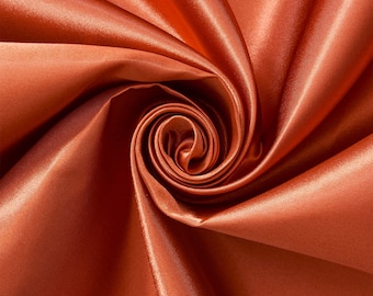 Rust Charmeuse Bridal Satin Fabric for Wedding Dress 60" inches By the Yard Charmuse