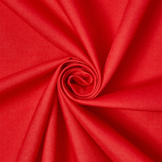 Red Cotton Polyester Broadcloth Fabric 60 Inches Apparel Solid Polycotton  per Yard 