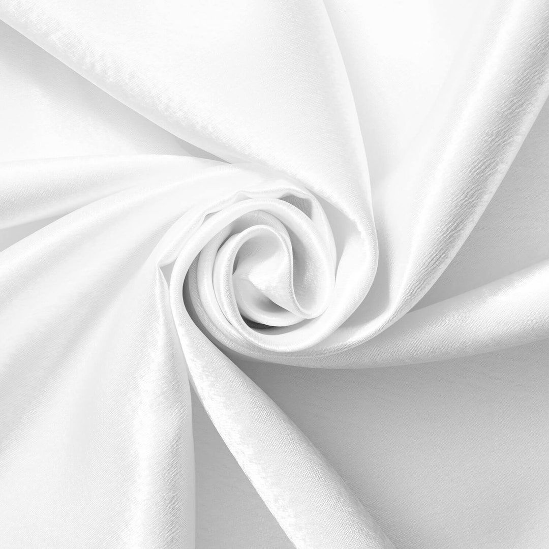 White Crepe Back Satin Bridal Fabric for Wedding Dresses, Decorations, Drapes, Crafts Crepeback