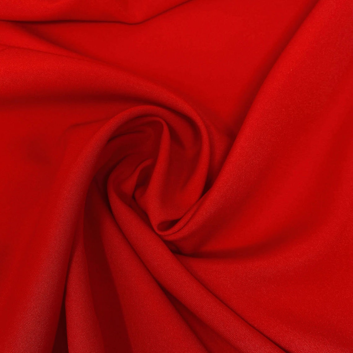 Red Poplin Fabric Polyester Solid 60'' by the Yard Etsy