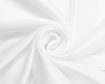 White Crepe Back Satin Bridal Fabric for wedding dresses, decorations, drapes, crafts crepeback by the yard