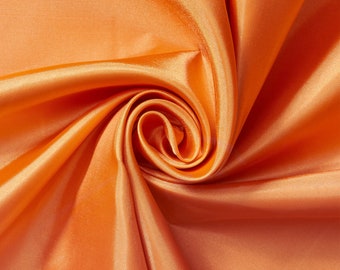 Dark Orange Polyester Lining Fabric Silk Habutae 60" Wide Habotai Habutai By The Yard