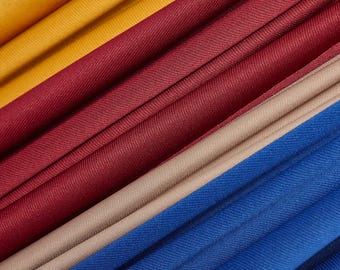 Stretch Twill French Terry Thick Polyester Spandex 62" Fabric By The Yard
