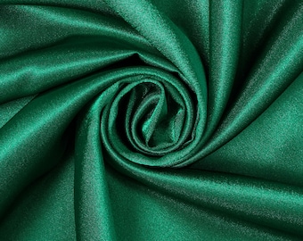 Hunter Green Crepe Back Satin Bridal Fabric for wedding dresses, decorations, drapes, crafts crepeback by the yard