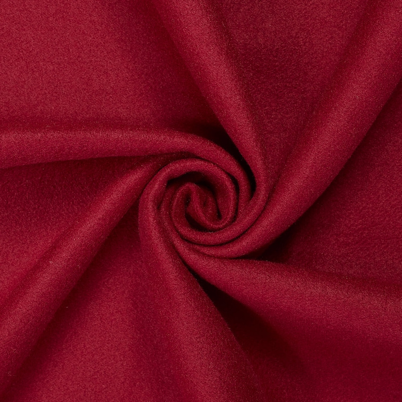 Burgundy Brushed 100% Polyester Wool Coating Fabric Soft 58 Wide 15 Colors By The Yard image 1