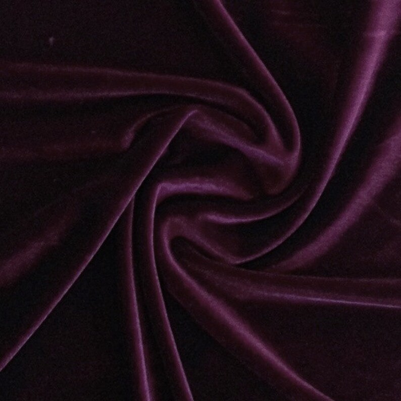 Plum Stretch Velvet Fabric 60'' Wide by the Yard for Etsy