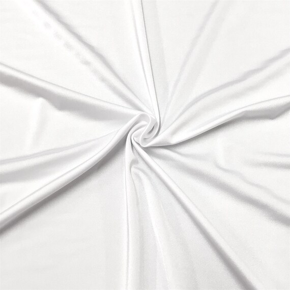 White Lycra Shiny Milliskin Nylon Spandex Fabric 4 Way Stretch Etsy