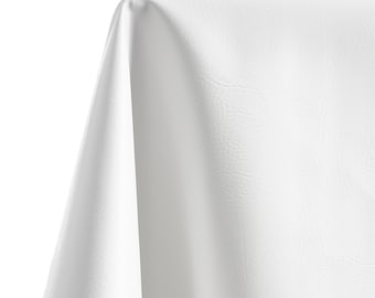 White Vinyl Fabric Faux Leather Pleather Upholstery 54" Wide By the Yard