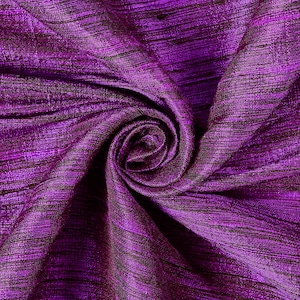 Iridescent Shiny Shot 100% Hypoallergenic Silk Dupioni Fabric (54") - Purple / Black