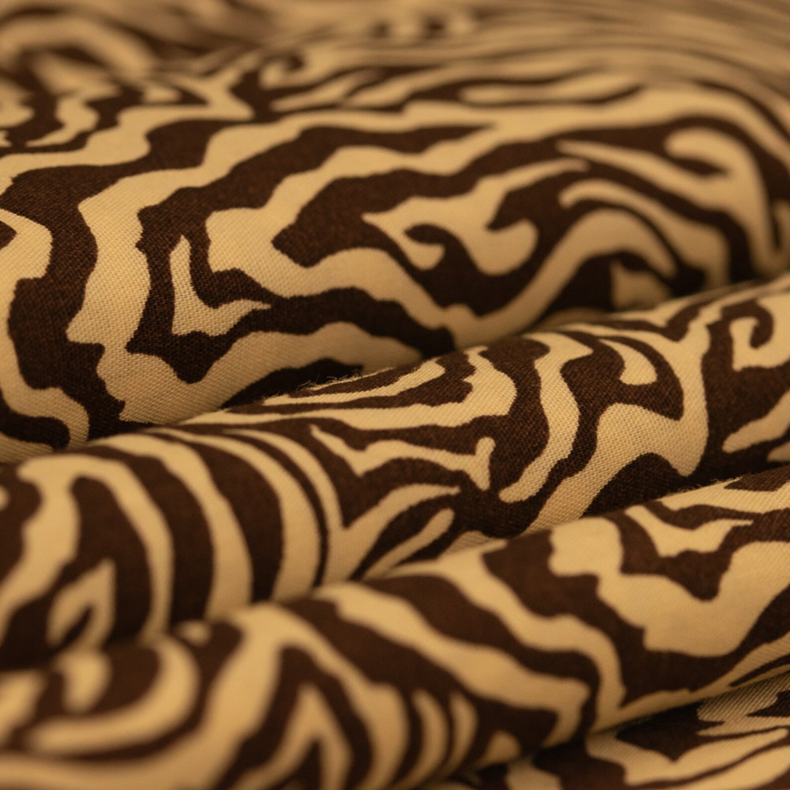 Zebra Print Fabric 100 Cotton Beige Brown Animal Stripes Etsy