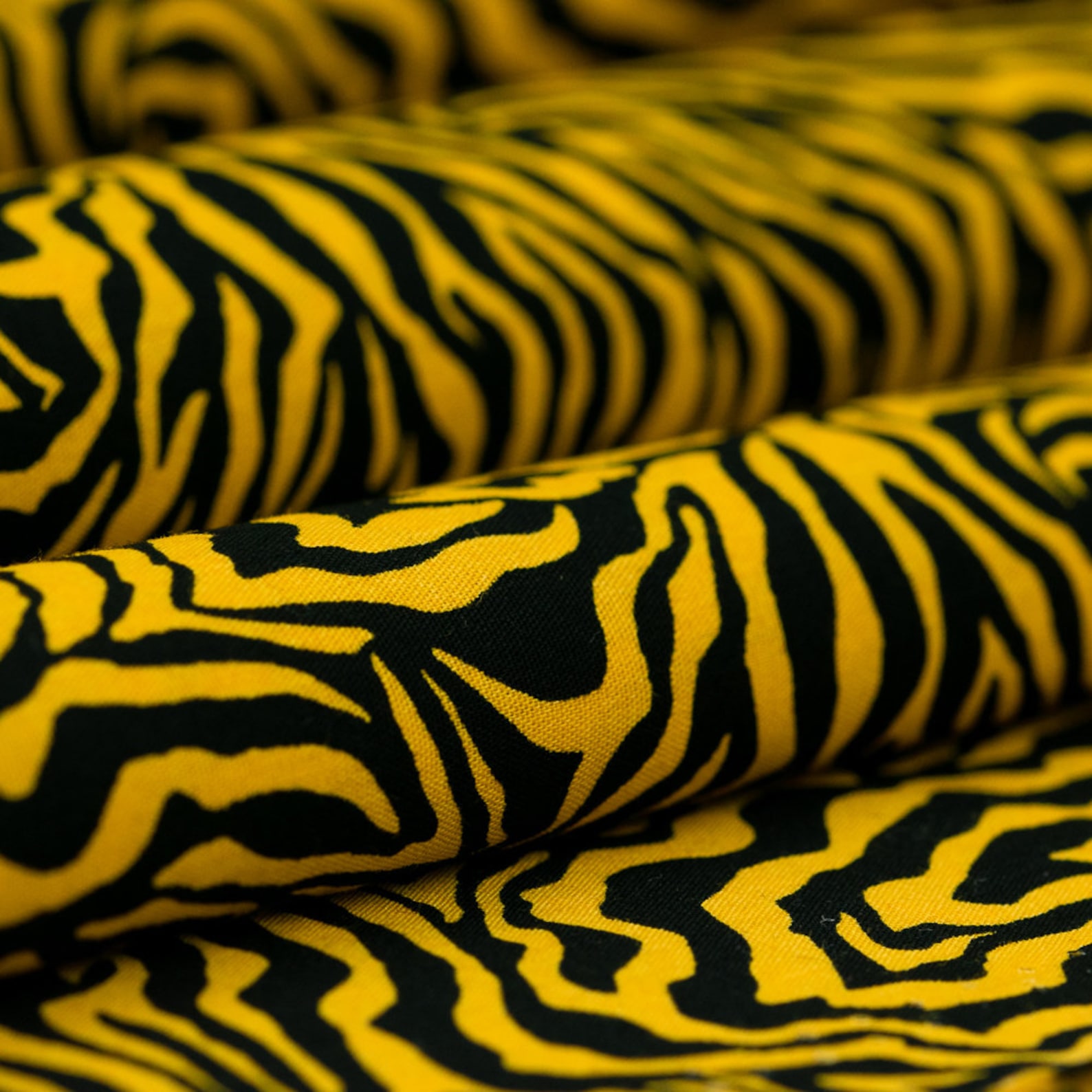 Zebra Print Fabric 100 Cotton Gold Black Animal Stripes Etsy