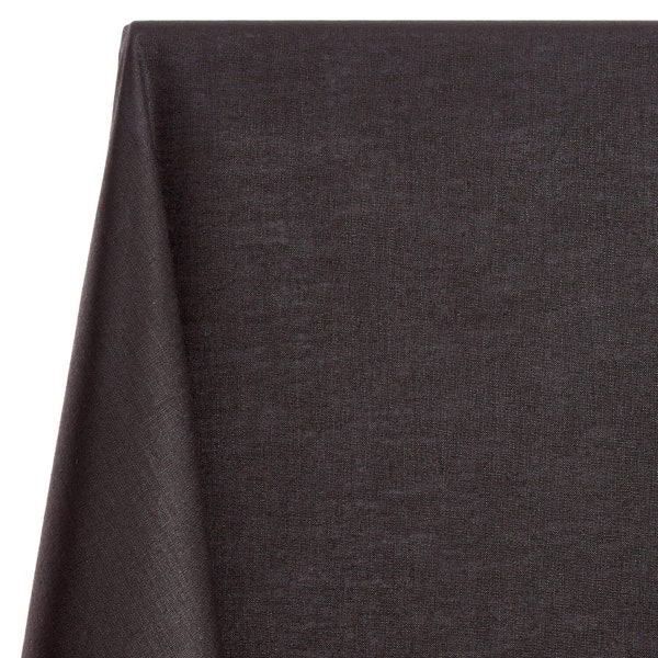 Alpine Shirting Slub Chambray Fabric - Black Cotton Polyester 57/58" By The Yard