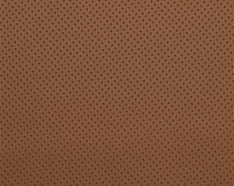 Tan Dotted Stretch Vinyl Fabric Upholstery Faux Leather Pleather 54" Wide By the Yard