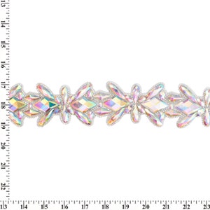 Butterfly Resin Rhinestone Iron On Gel Backed Trim Sold By The Yard