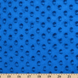 Royal Blue Minky Dot Super Soft Cuddle Fleece Fabric 58/60&quot; Sold By The Yard