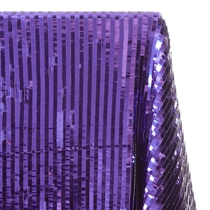 Paarse rechthoek piano pailletten op stretch nylon mesh 63/64 &quot;stof verkocht BTY
