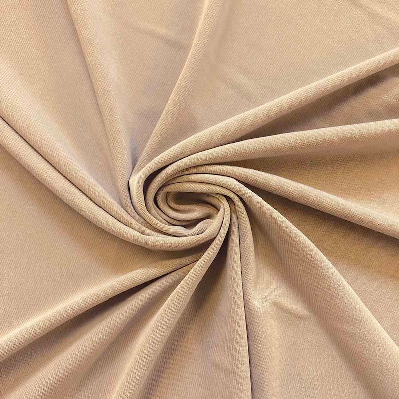 Tan ITY Fabric Polyester Lycra Knit Jersey 2 way Spandex Etsy