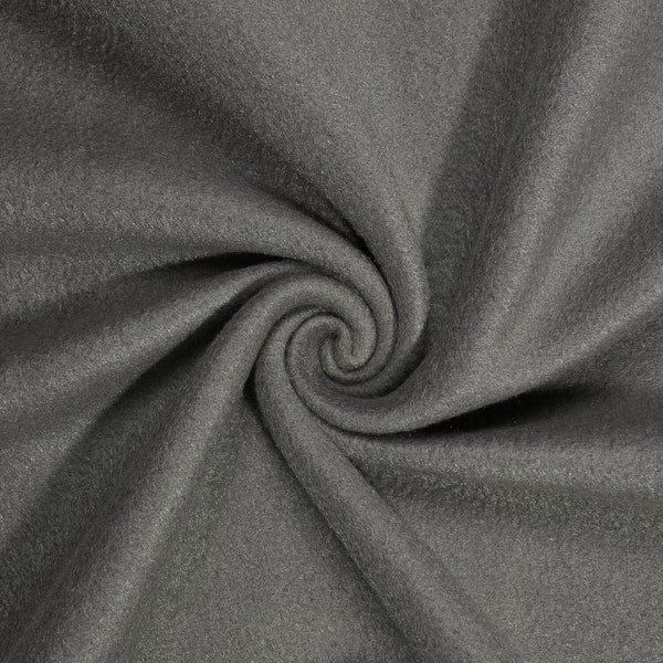 Grey Solid Polar Fleece Fabric Anti-Pill 60" Wide By the Yard