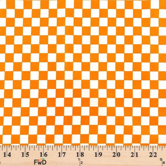 ORANGE AND WHITE Checkered Pattern Water Bottle