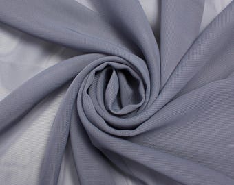 Tela de gasa gris de poliéster en todos los colores lisos, transparente, de 58'' de ancho, cortada a medida para prendas, decoración y manualidades