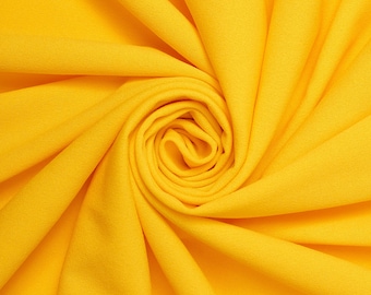 Crepe Scuba Knit Polyester Spandex Stretch 60 Inch Fabric By The Yard - Yellow