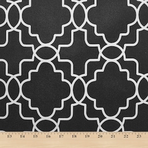 Ottertex™ bedrukt canvas stof waterdicht buiten 60" breed 600 denier op maat gesneden - Trellis Black