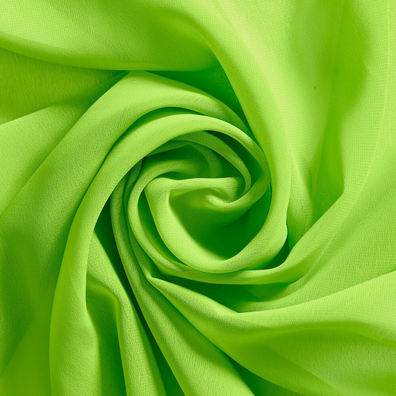 Apple Green Chiffon Fabric Polyester All Solid Colors Sheer 58'' Wide By  the Yard for Garments, Decoration, Crafts