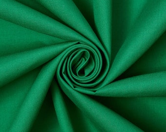 Forest Green Cotton Polyester Broadcloth Fabric Apparel 45" Inches Solid PolyCotton Per Yard