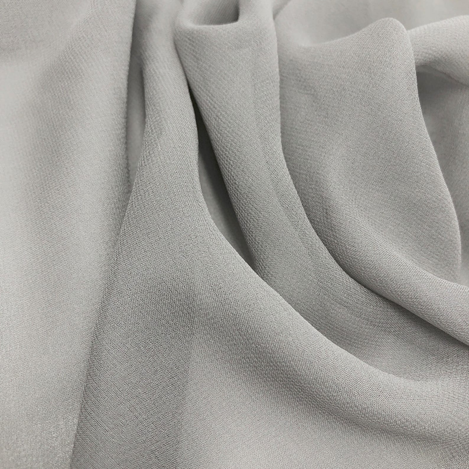 Grey Silk Chiffon Fabric Solid 100 Silk 10mm Etsy