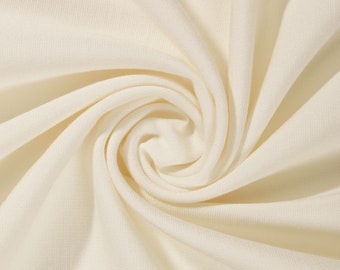 Ponte De Roma Stretch Knit Fabric Rayon Nylon Spandex Ivory 60" Super Soft By the Yard