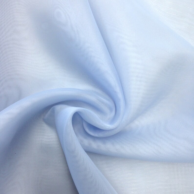 Light Blue Sheer Voile Fabric 118 Wide Curtain Drapery Etsy