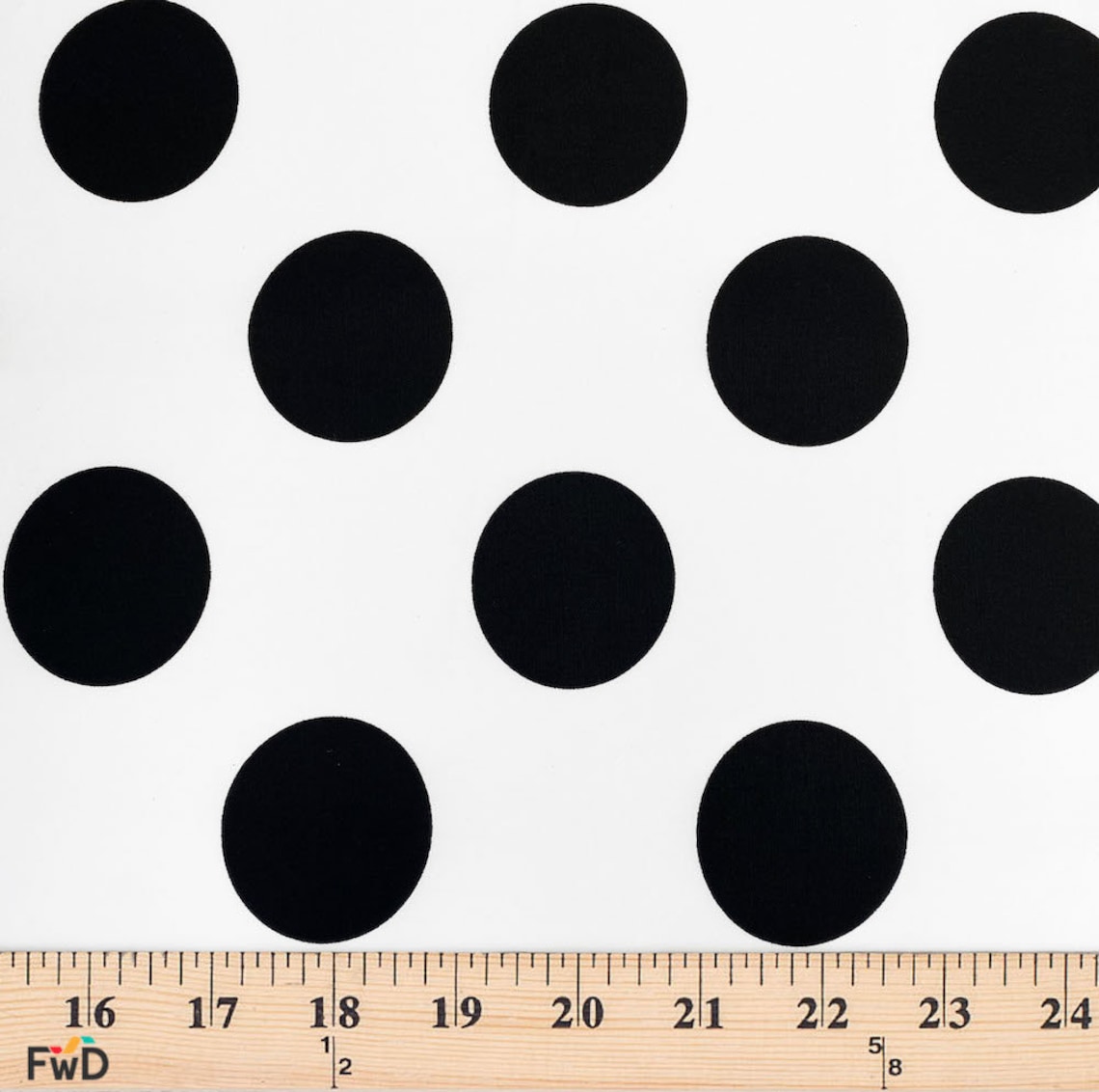 Polka Dot Extra Large Printed Fabric White / Black 100 Cotton Etsy