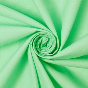 Aqua Green Cotton Polyester Broadcloth Fabric 60&quot; Inches Apparel Solid PolyCotton Per Yard
