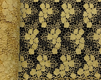 Gold Azalea Guipure French Venice Lace Embroidery 52" inches wide many colors