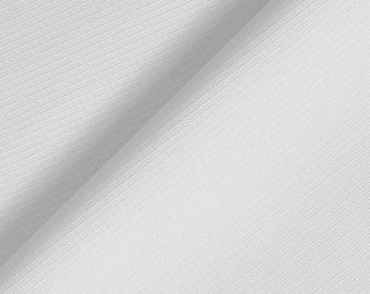 May include: White fabric with a subtle woven texture. The fabric is folded in half, creating a diagonal line.