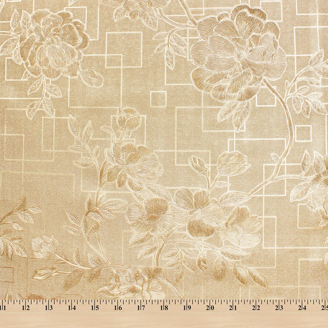 Geometric Floral Oilcloth Fabric Waterresistant PVC Poly Cotton 54 by