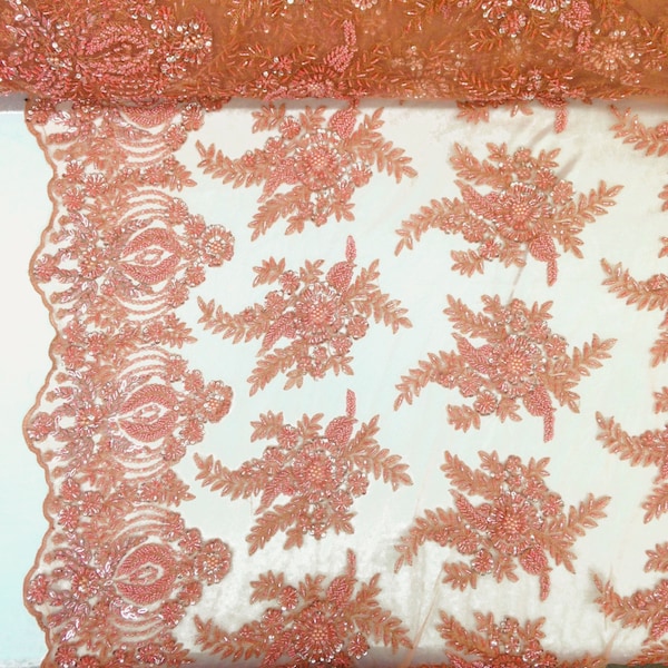 Beaded Lace Fabric Etsy