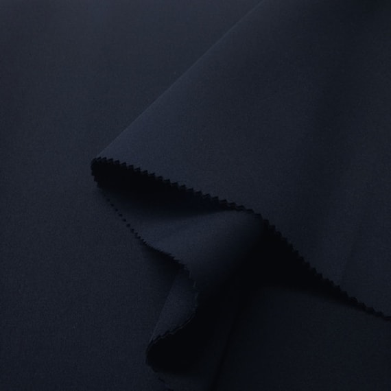 Navy Blue Scuba Knit Fabric Neoprene Polyester Spandex Sold Etsy