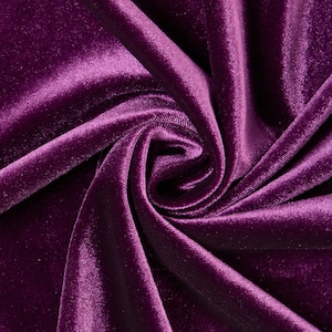 Plum Stretch Velvet Fabric 60'' Wide by the Yard for Sewing Apparel Costumes Craft