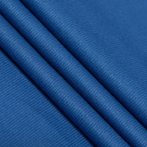 Doux French Rib Knit 68&quot; Stretch Fabric By The Yard - Cobalt Blue